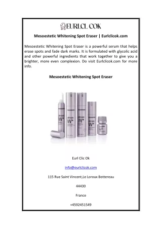 Mesoestetic Whitening Spot Eraser  Eurlclicok.com