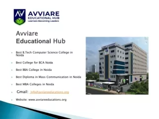 Best MBA Colleges in Noida | Avviare Educational Hub Noida