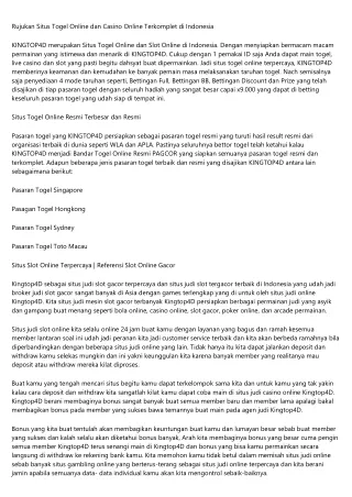 tips dan trik jitu bermain judi bersama Kingtop4d