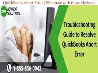 quickbooks abort error eliminate with these methods