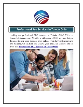 Professional Seo Services In Toledo Ohio  Easywebdesignpro