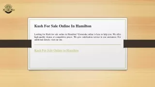 Kush For Sale Online In Hamilton  Gotsmoke.online