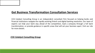 get business transformation consultation services