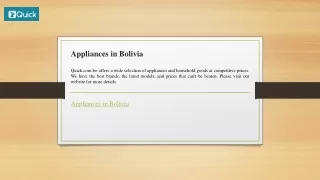 Appliances in Bolivia  Quick.com.bo