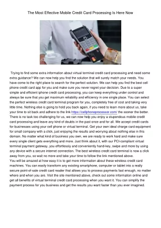 the most effective mobile credit card processing