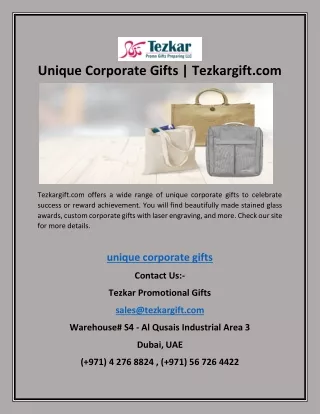 Unique Corporate Gifts | Tezkargift.com