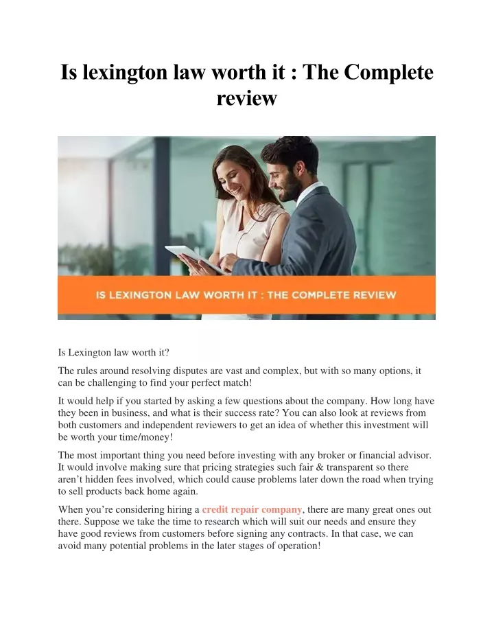 is lexington law worth it the complete review