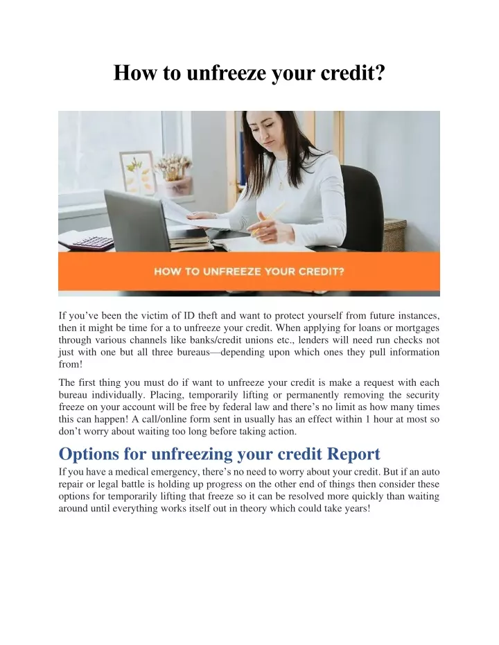 PPT - How To Unfreeze Your Credit? PowerPoint Presentation, Free ...