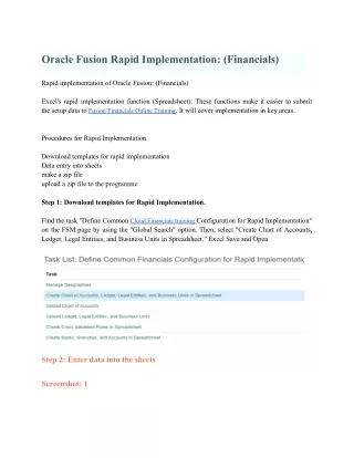 oracle fusion rapid implementation financials
