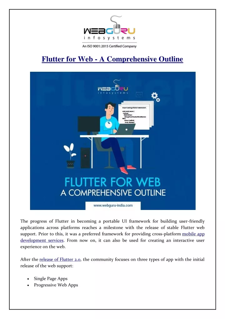 flutter for web a comprehensive outline