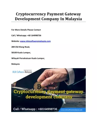 Cryptocurrency Payment Gateway Development Company