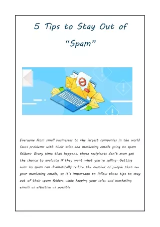 5 Tips to Stay Out of “Spam”