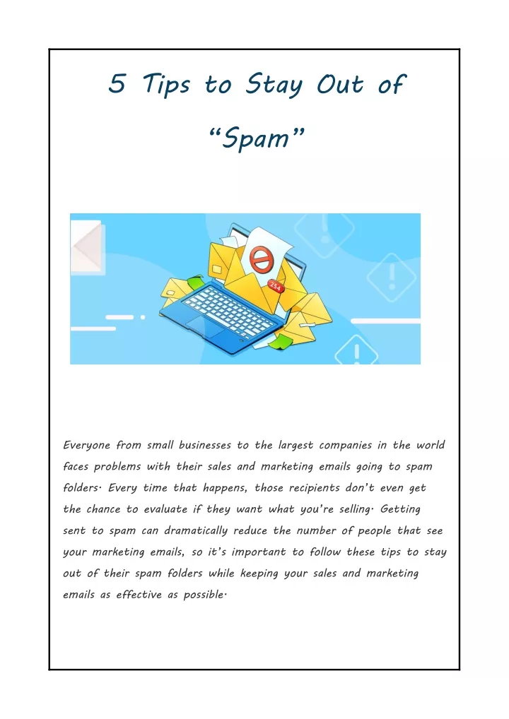 5 tips to stay out of spam