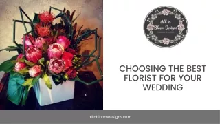Choosing The Best Florist For Your Wedding