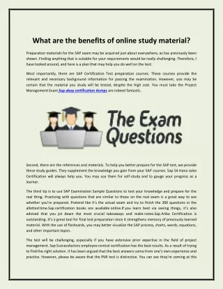 What are the benefits of online study material