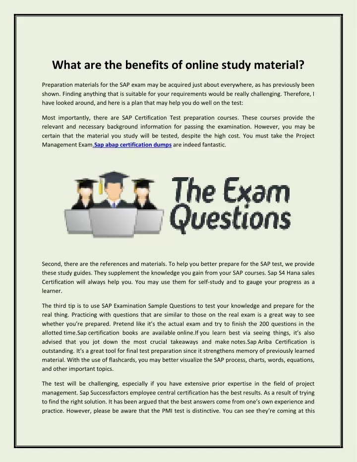 what are the benefits of online study material
