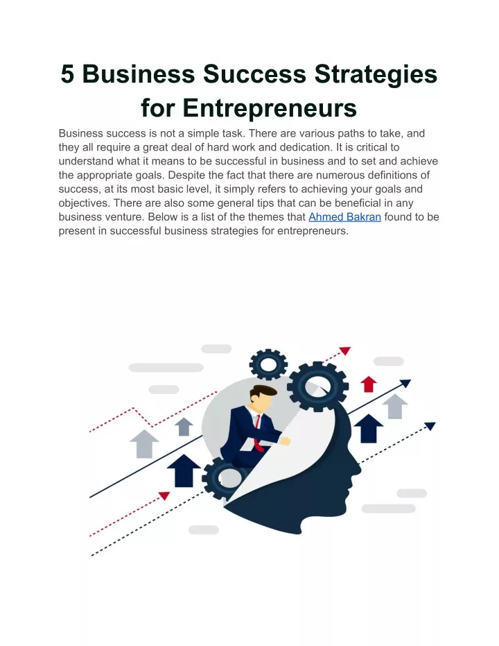 5 business success strategies for entrepreneurs