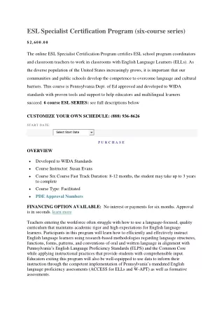 esl specialist certification program six course