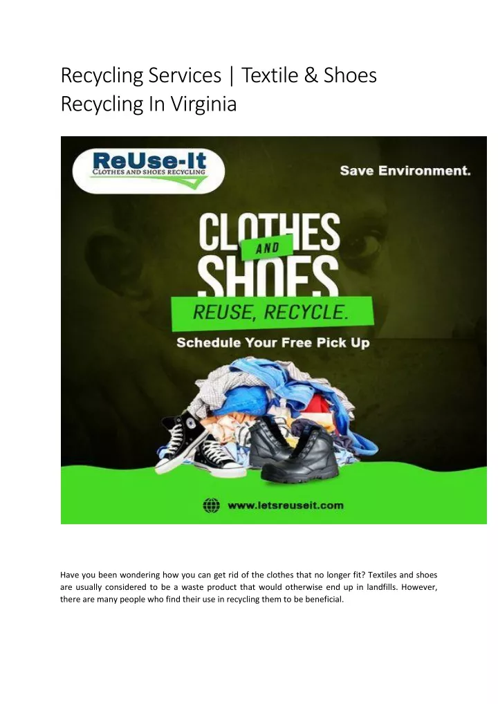 recycling services textile shoes recycling