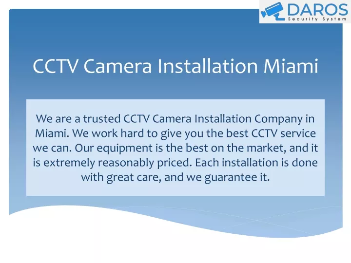 cctv camera installation miami