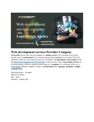 Web development services Provider Company