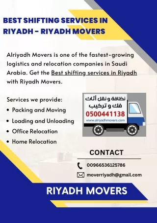 Best shifting services in Riyadh - Riyadh Movers