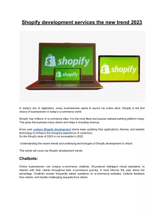 shopify development services the new trend 2023