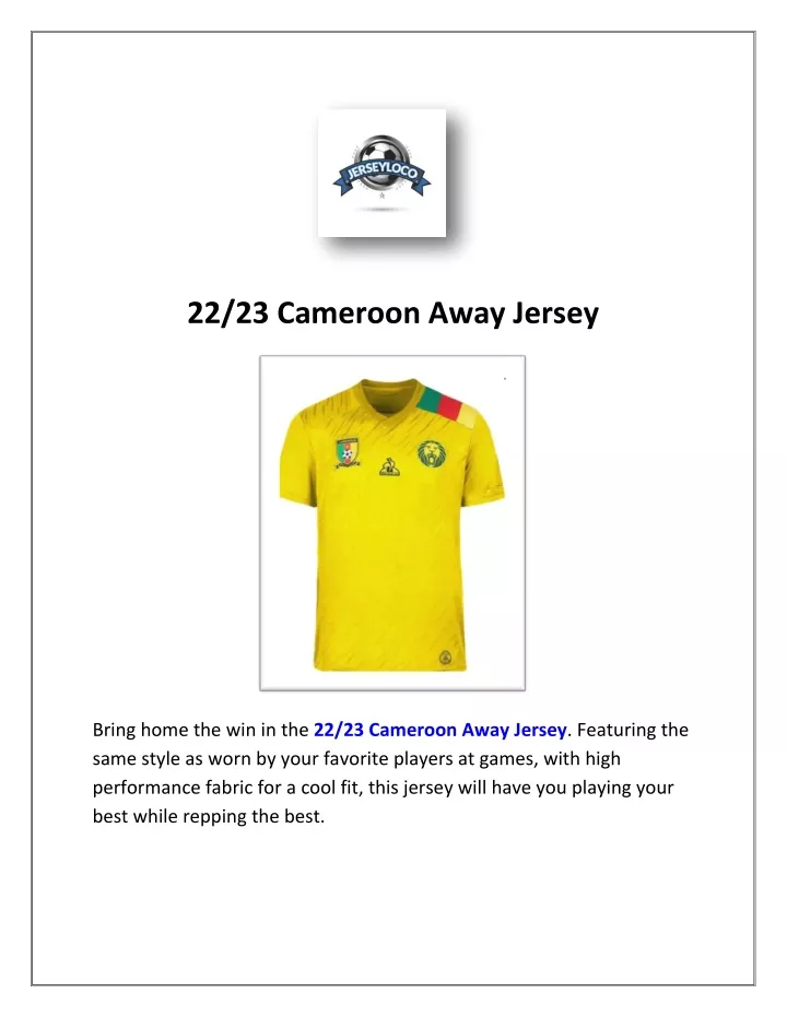 22 23 cameroon away jersey