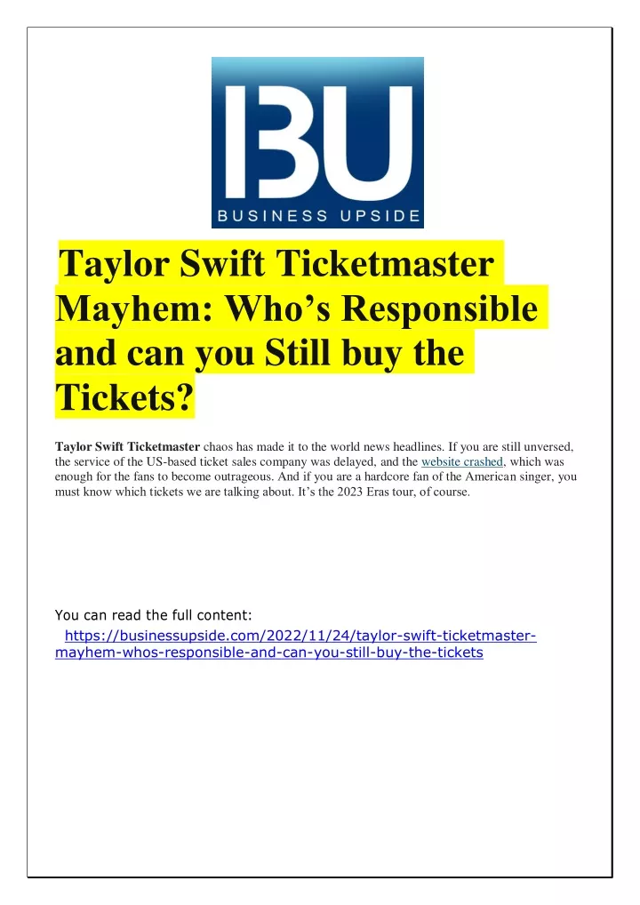 taylor swift ticketmaster mayhem