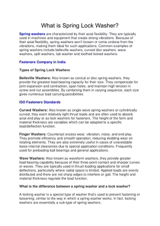 what is spring lock washer