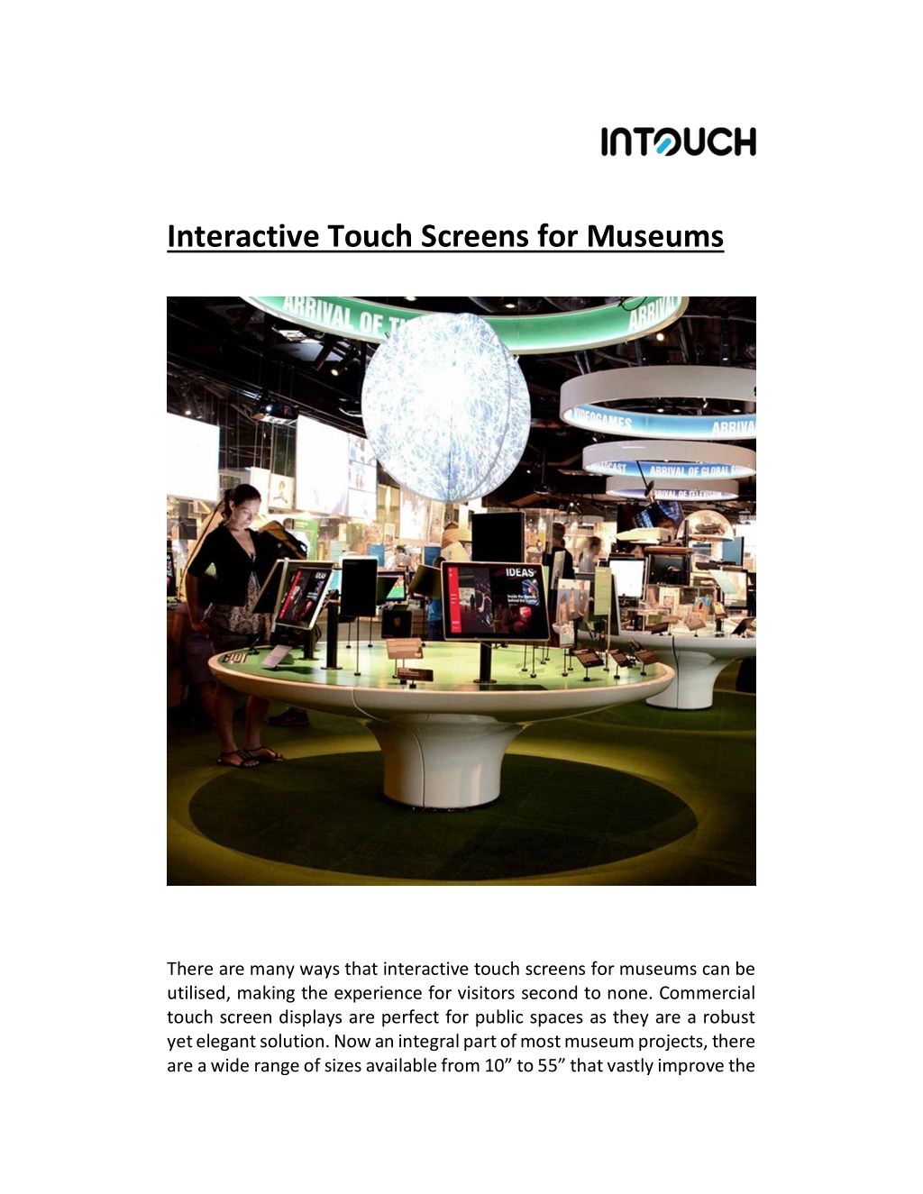 Touch Screen App Presentation Examples PPT - Interactive Touch Screens for Museums PowerPoint Presentation ...