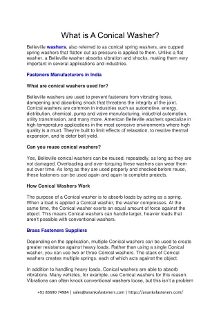 what is a conical washer