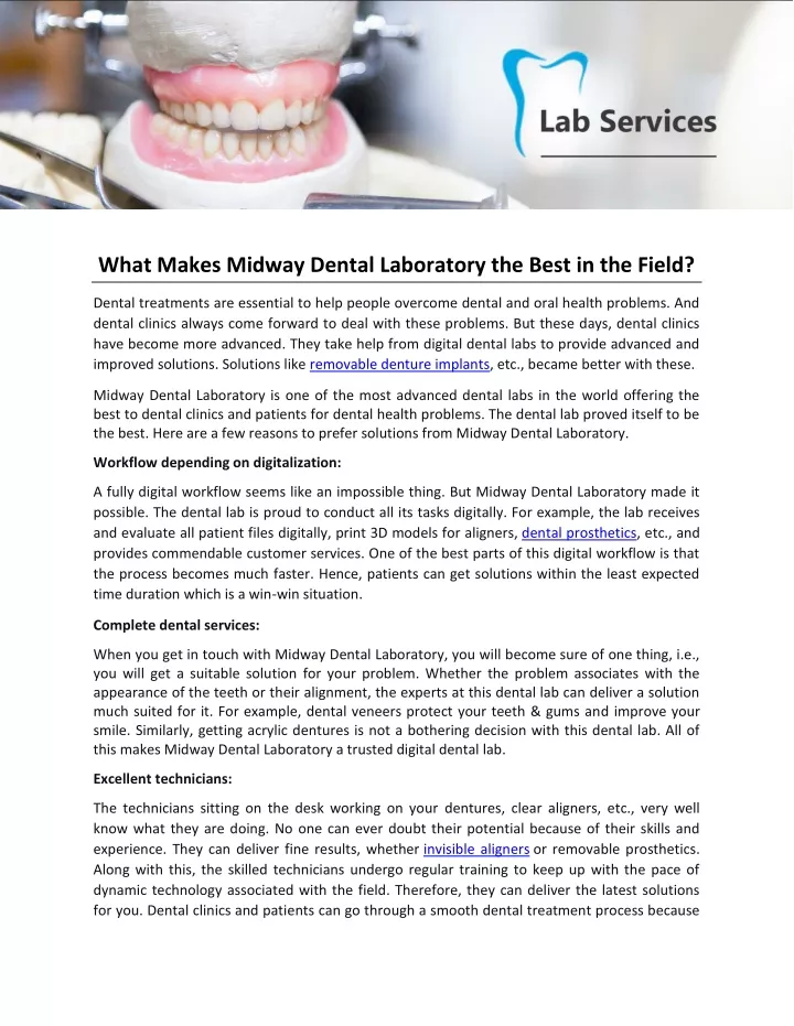 what makes midway dental laboratory the best