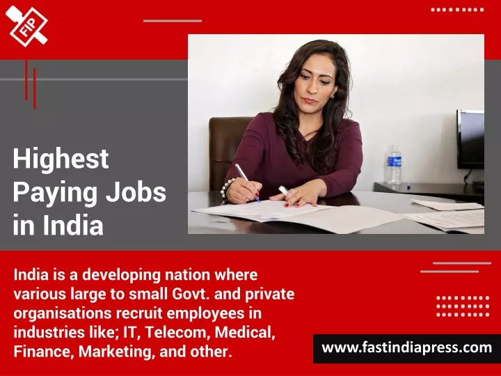 highest paying jobs in india