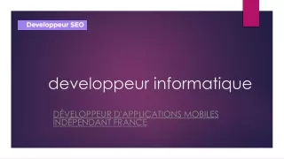 Développeur d'applications mobiles indépendant France | Développeur-informatique