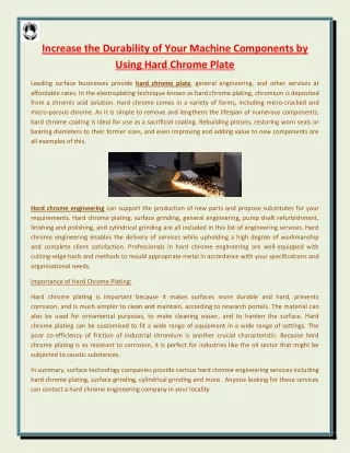increase the durability of your machine