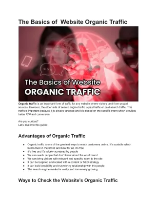 the basics of website organic traffic