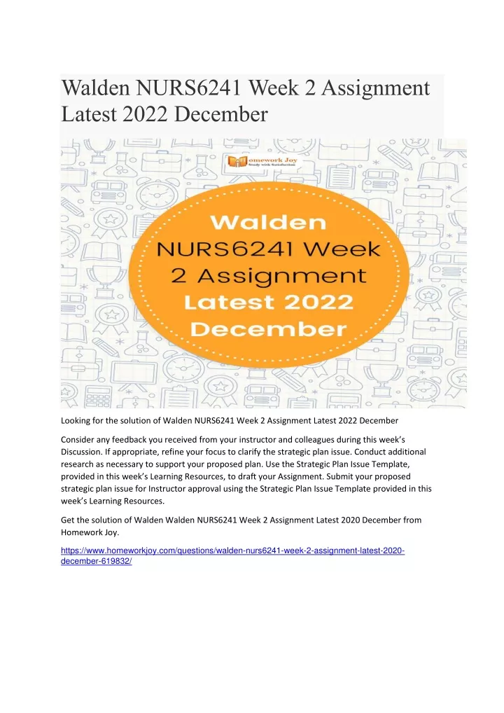 walden nurs6241 week 2 assignment latest 2022