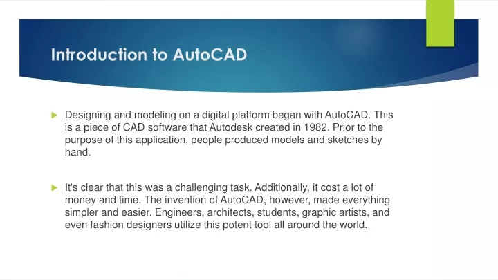 introduction to autocad