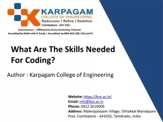 Skill needed for coding