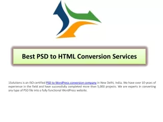 best psd to html conversion services