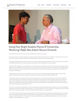 Scholarship for Engineering Students Giving Poor, Bright Students Manna Of Scholarship
