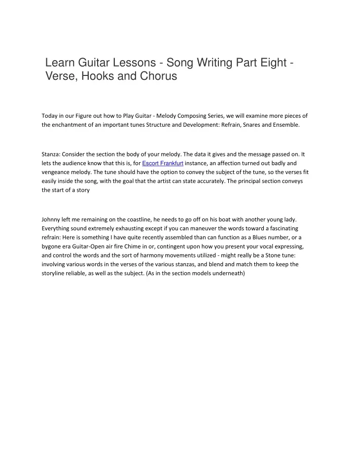 learn guitar lessons song writing part eight