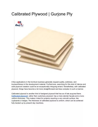 Calibrated Plywood _ Gurjone Ply