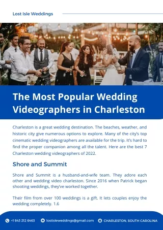 The 7 Most Popular Wedding Videographers in Charleston