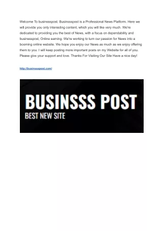 welcome to businssspost businssspost
