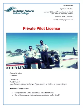 Private Pilot License