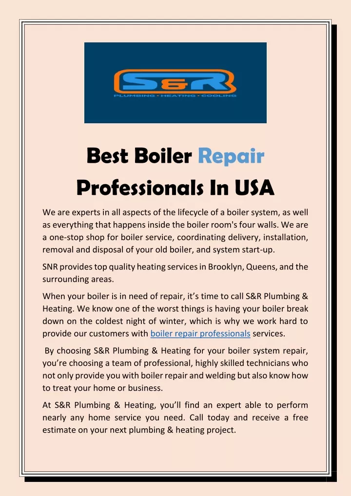 best boiler repair professionals in usa