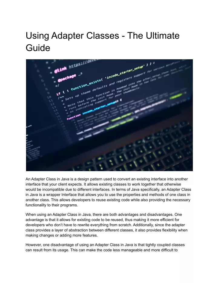 using adapter classes the ultimate guide