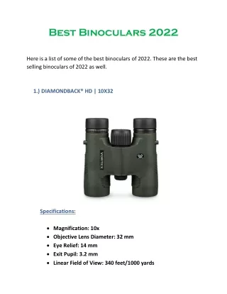 Best Binoculars 2022 | Binoculars For Hunting